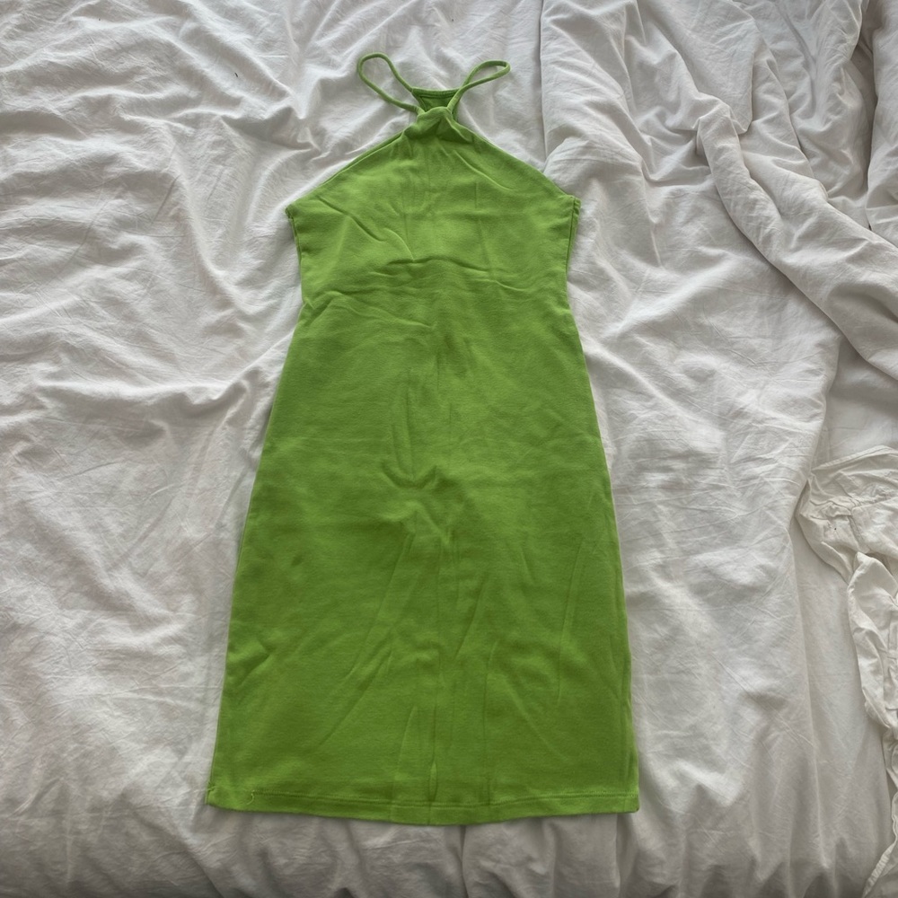 Zara halter dress green